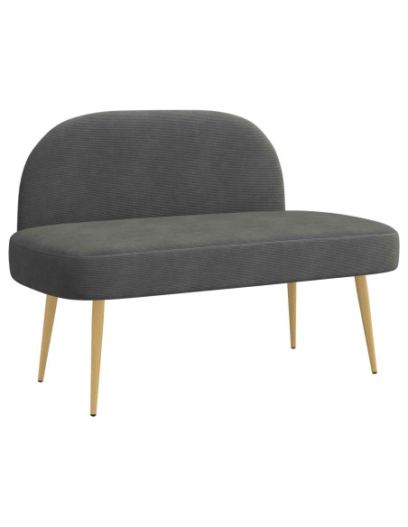 Panchina imbottita con schienale Grigio scuro 110 x 60 x 76 cm