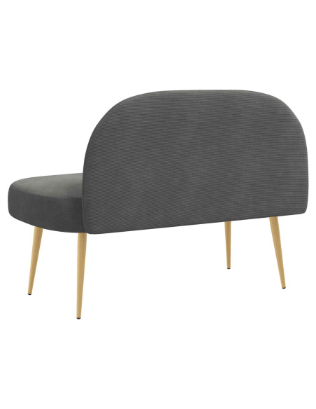 Panchina imbottita con schienale Grigio scuro 110 x 60 x 76 cm
