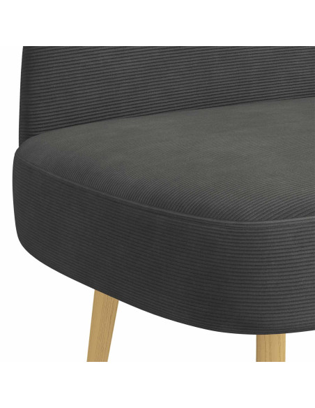 Panchina imbottita con schienale Grigio scuro 110 x 60 x 76 cm