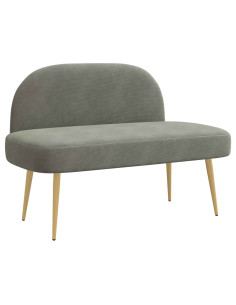 Panchina imbottita con schienale Grigio chiaro 110 x 60 x 76 cm 2