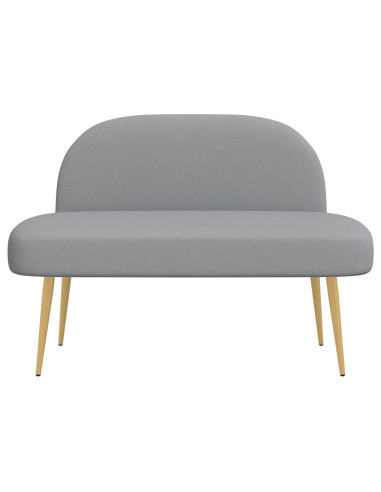 Panchina imbottita con schienale Grigio Chiaro 110 x 60 x 76 cm