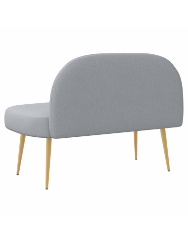 Panchina imbottita con schienale Grigio Chiaro 110 x 60 x 76 cm