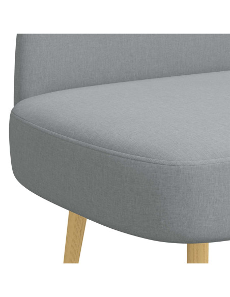 Panchina imbottita con schienale Grigio Chiaro 110 x 60 x 76 cm