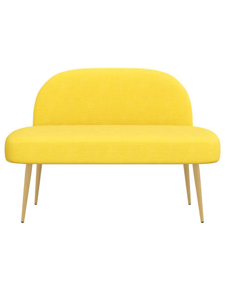 Panchina imbottita con schienale Giallo chiaro 110 x 60 x 76 cm