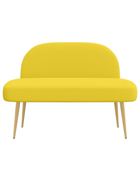 Panchina imbottita con schienale Giallo chiaro 110 x 60 x 76 cm
