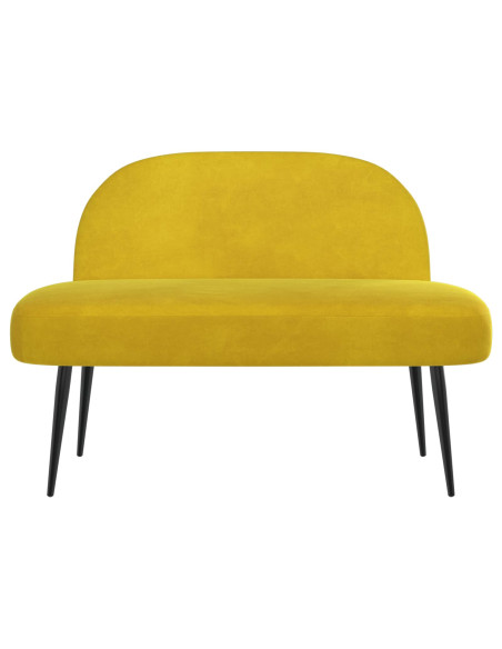 Panchina imbottita con schienale Giallo 110 x 60 x 76 cm