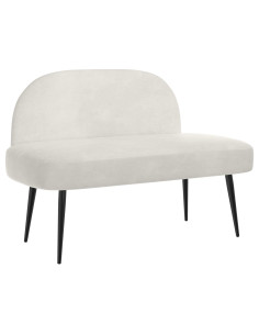 Panchina imbottita con schienale Crema 110 x 60 x 76 cm Velluto 2