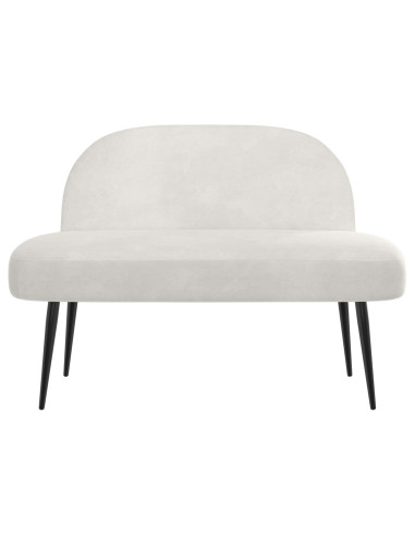 Panchina imbottita con schienale Crema 110 x 60 x 76 cm Velluto