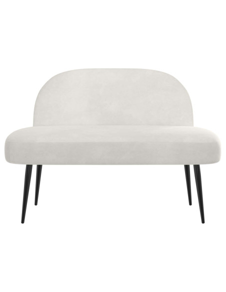 Panchina imbottita con schienale Crema 110 x 60 x 76 cm Velluto