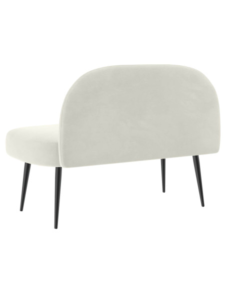 Panchina imbottita con schienale Crema 110 x 60 x 76 cm Velluto
