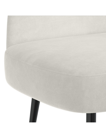 Panchina imbottita con schienale Crema 110 x 60 x 76 cm Velluto