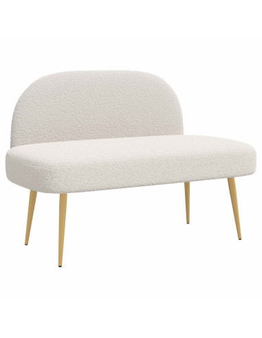 Panchina imbottita con schienale Crema 110 x 60 x 76 cm Bouclé