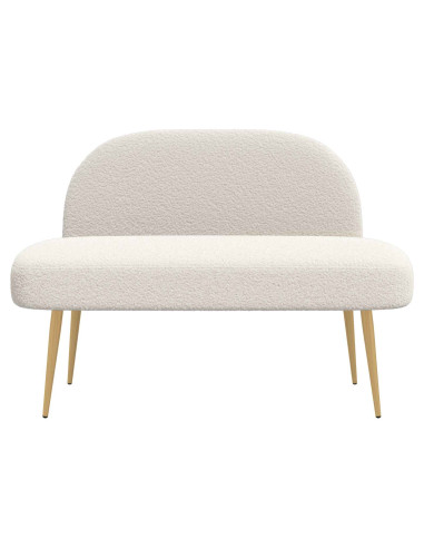 Panchina imbottita con schienale Crema 110 x 60 x 76 cm Bouclé