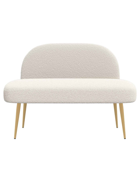 Panchina imbottita con schienale Crema 110 x 60 x 76 cm Bouclé