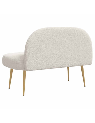 Panchina imbottita con schienale Crema 110 x 60 x 76 cm Bouclé