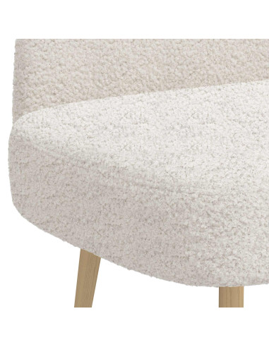 Panchina imbottita con schienale Crema 110 x 60 x 76 cm Bouclé