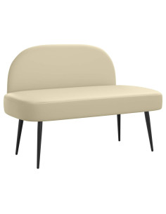 Panchina imbottita con schienale Crema 110 x 60 x 76 cm 2