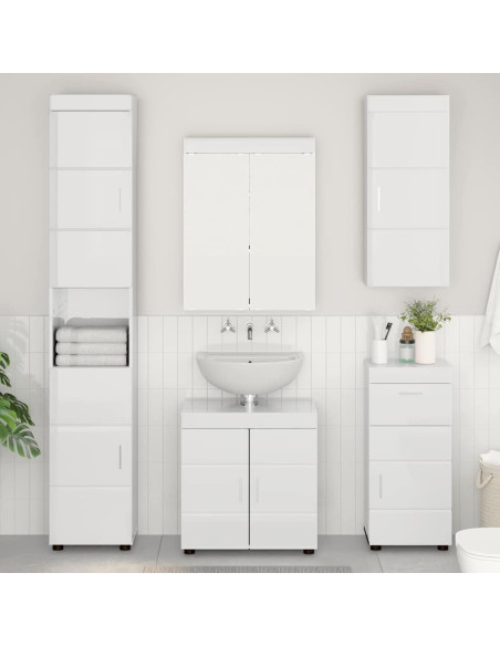 Set di mobili per il bagno TULUM 5 pcs Bianco Lucido