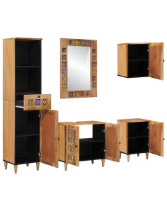 Set di mobili per il bagno con cassetto 5 pcs Naturale 2