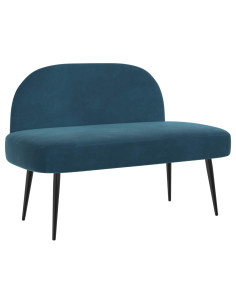 Panchina imbottita con schienale Blu 110 x 60 x 76 cm Velluto 2
