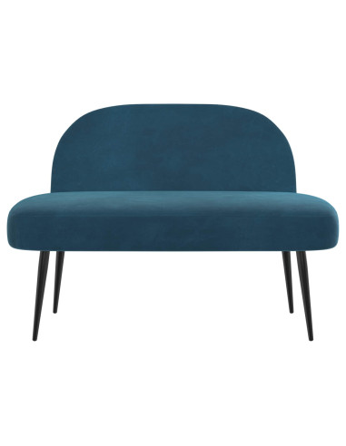 Panchina imbottita con schienale Blu 110 x 60 x 76 cm Velluto
