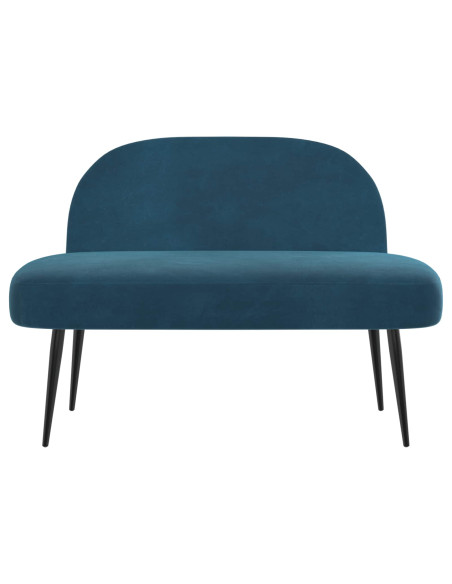 Panchina imbottita con schienale Blu 110 x 60 x 76 cm Velluto