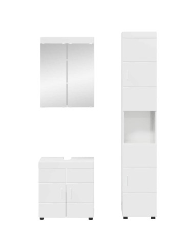 Set di mobili per il bagno TULUM 3 pcs Bianco Lucido