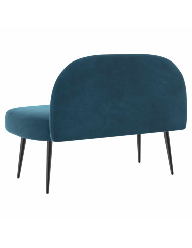 Panchina imbottita con schienale Blu 110 x 60 x 76 cm Velluto