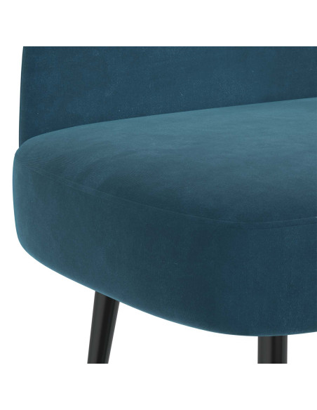 Panchina imbottita con schienale Blu 110 x 60 x 76 cm Velluto