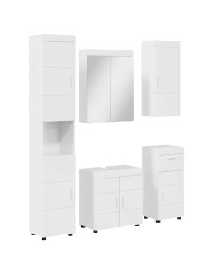 Set di mobili per il bagno TULUM 5 pcs Bianco Lucido 2