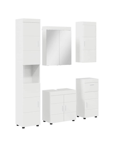 Set di mobili per il bagno TULUM 5 pcs Bianco Lucido