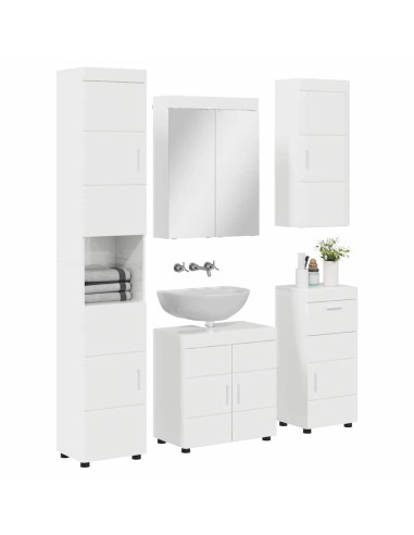 Set di mobili per il bagno TULUM 5 pcs Bianco Lucido