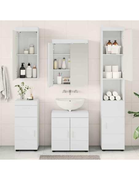 Set di mobili per il bagno TULUM 5 pcs Bianco Lucido