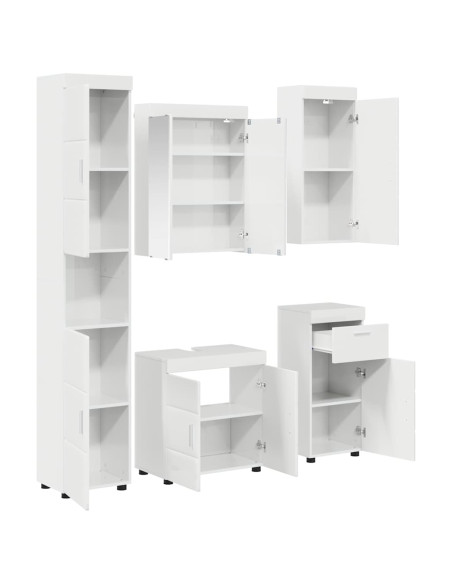 Set di mobili per il bagno TULUM 5 pcs Bianco Lucido