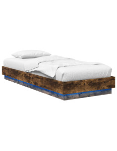 Letto con LED Rovere Fumo 80 x 200 cm Legno ingegnerizzato 2
