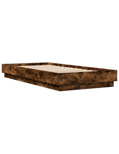 Letto con LED Rovere Fumo 80 x 200 cm Legno ingegnerizzato