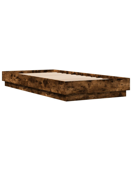 Letto con LED Rovere Fumo 80 x 200 cm Legno ingegnerizzato