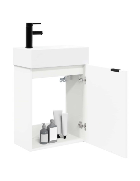 Mobile bagno con rubinetto Bianco 45,5 x 22,5 x 84 cm
