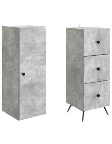 Set di armadi 2 pcs Grigio Cemento 34,5 x 34,5 x 90 cm