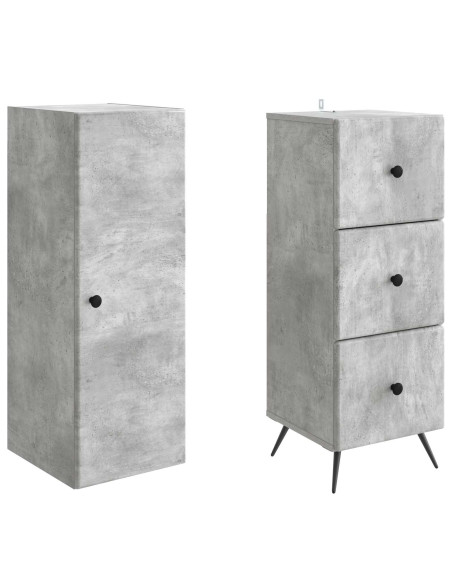 Set di armadi 2 pcs Grigio Cemento 34,5 x 34,5 x 90 cm