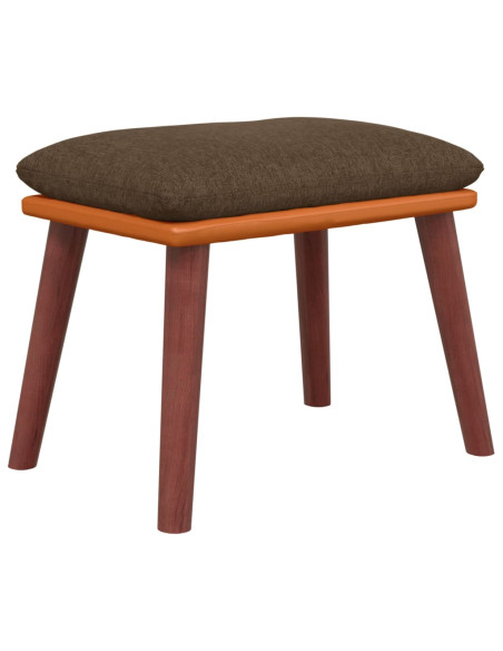 Poggiapiedi Marrone 45x29,5x35 cm in Tessuto e Similpelle