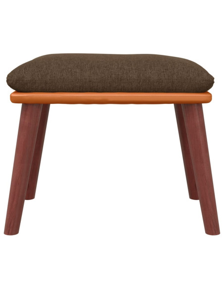 Poggiapiedi Marrone 45x29,5x35 cm in Tessuto e Similpelle