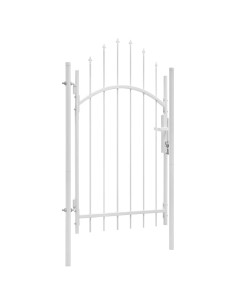 Cancello da giardino Woerden in acciaio 1x2,45 m Bianco