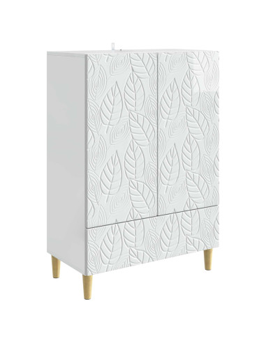 Credenza Bianco Lucido 66 x 34,5 x 95 cm Legno ingegnerizzato