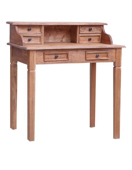 Scrivania con Cassetti 90x50x101 cm in Legno Massello di Mogano