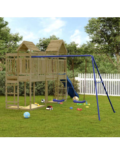 Set da Gioco da Esterno in Legno di Pino Impregnato