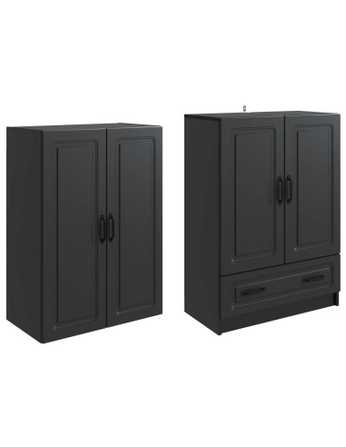 Set di armadi 2 pcs Nero Legno ingegnerizzato
