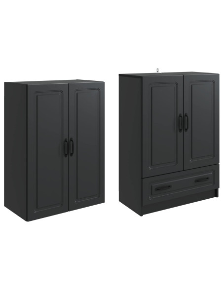 Set di armadi 2 pcs Nero Legno ingegnerizzato