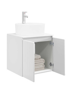 Mobile Lavabo da Parete Bianco Lucido 49,5 x 44,5 x 65 cm 2
