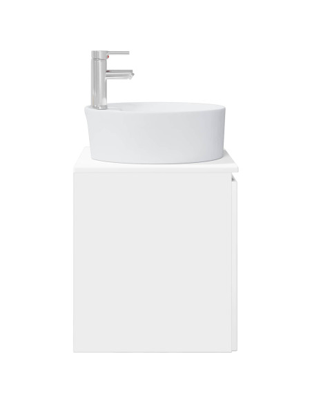 Mobile Lavabo da Parete Bianco Lucido 49,5 x 44,5 x 65 cm